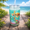 Sea Turtle 16oz Snowglobe Tumbler.
