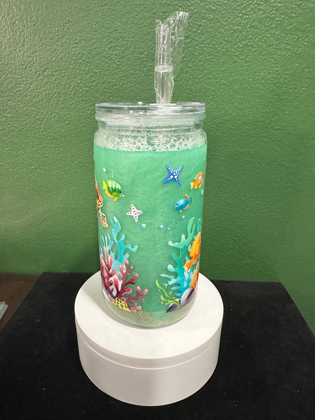 Sea Turtle 16oz Snowglobe Tumbler.